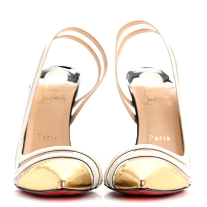 Christian Louboutin Patent PVC Paralili 100 Pumps 40 Gold Black White 3 of 8