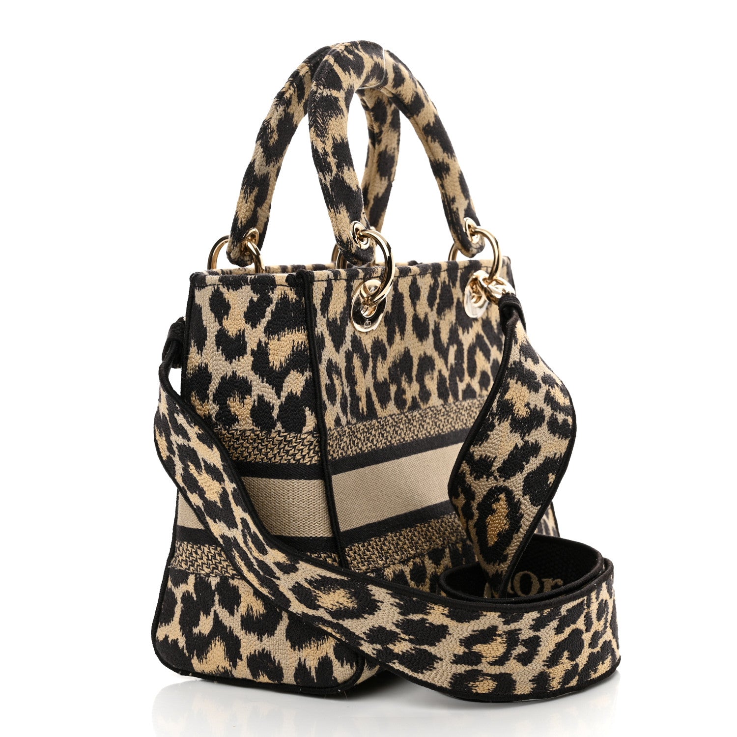 Christian Dior Canvas Medium Mizza Embroidered Lady D-Lite Beige Multicolor 3 of 11