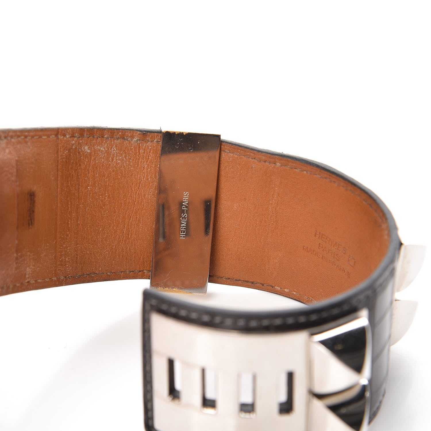 Hermes Matte Alligator Collier De Chien CDC Bracelet S Graphite 9 of 10