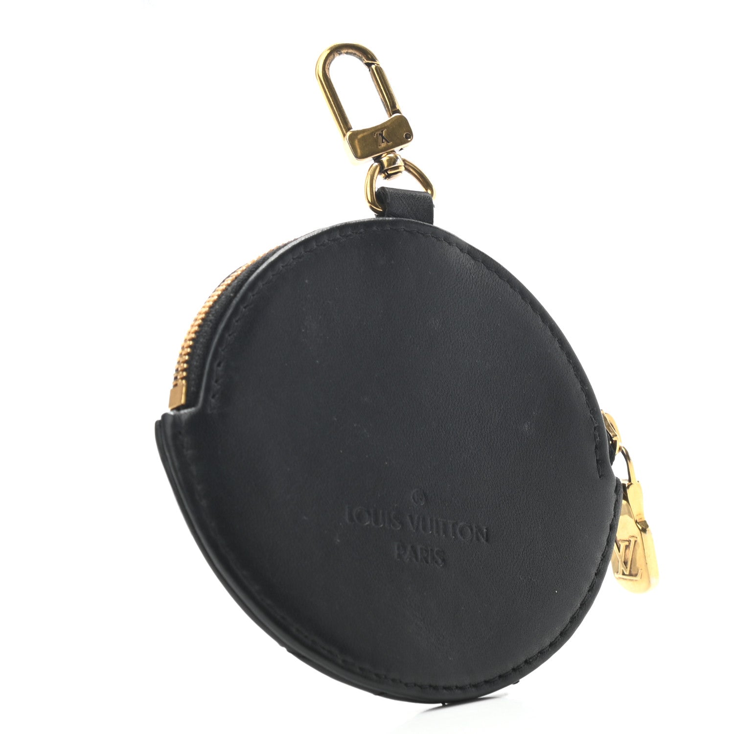 Louis Vuitton Calfskin New Wave Multi Pochette Round Coin Purse Black 3 of 7