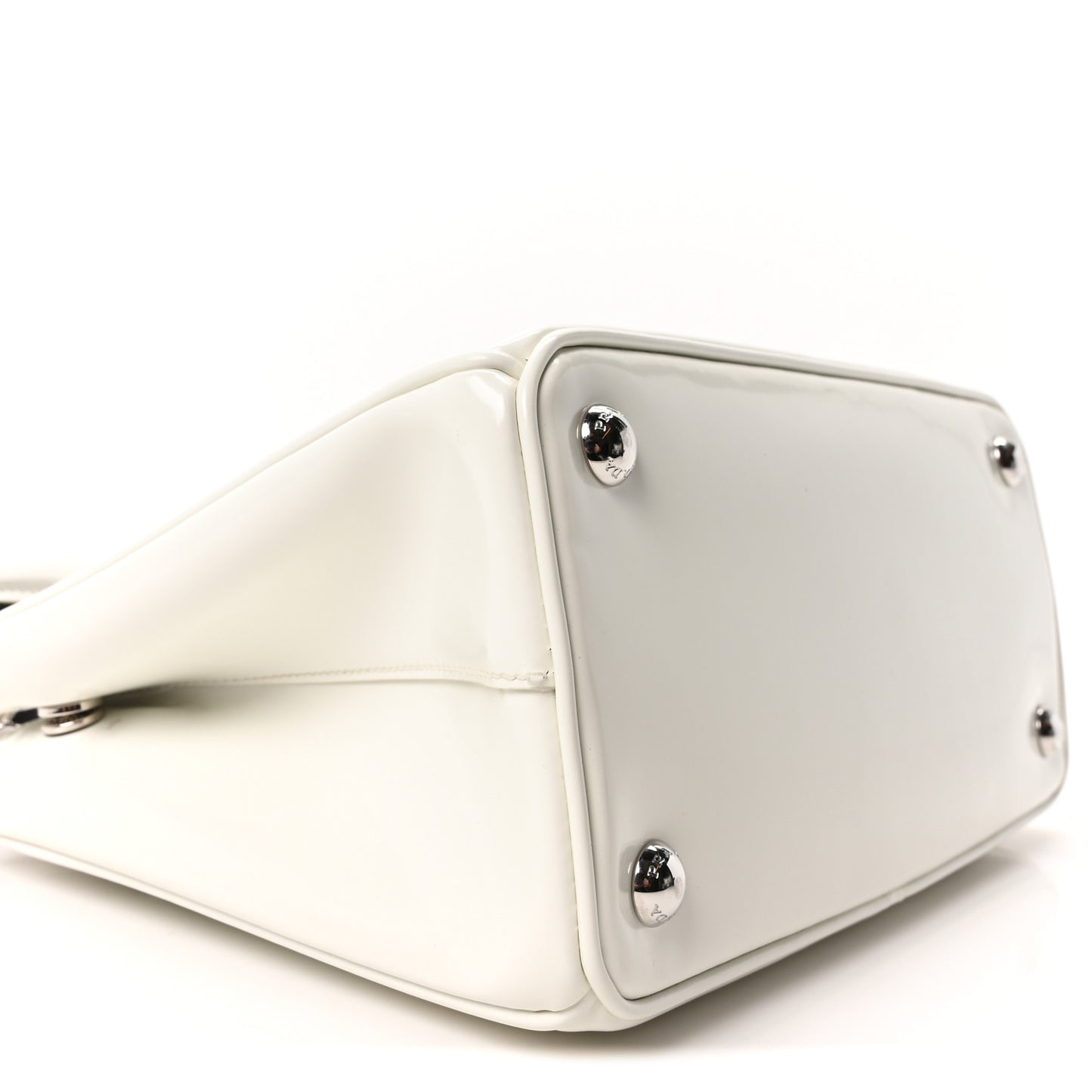 Spazzolato Small Galleria Double Zip Tote White Black