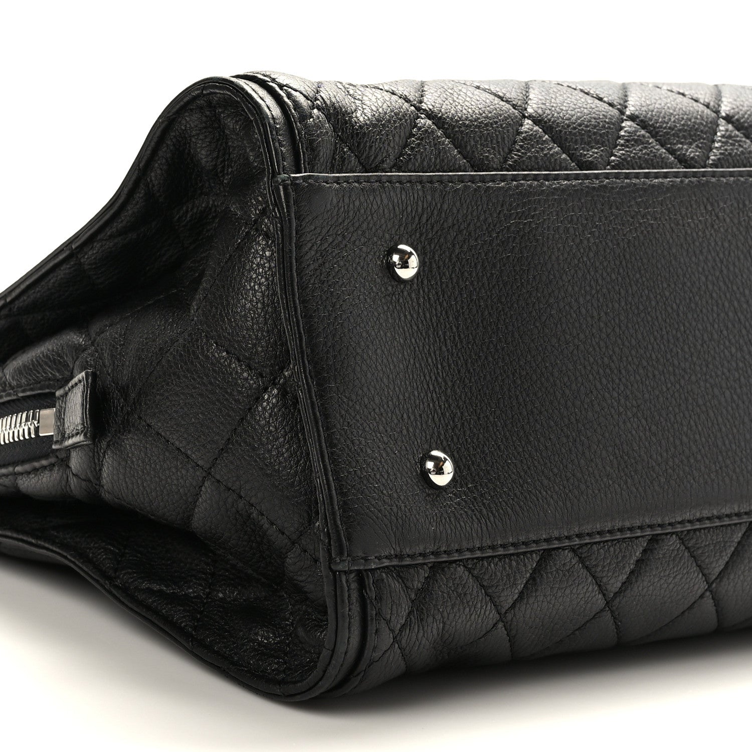 Chanel Calfskin Quilted Shopping Tote Black 9 of 11