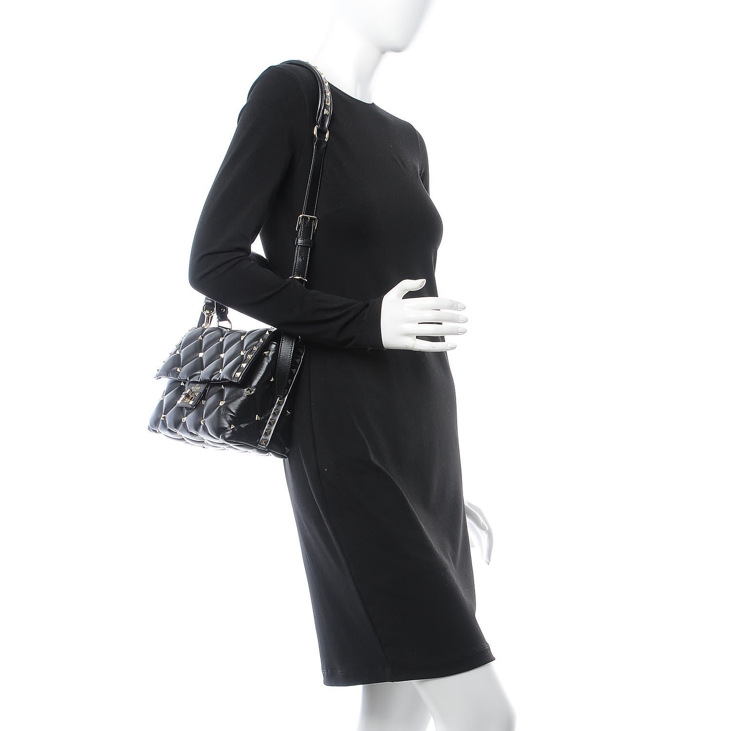 Valentino Garavani Nappa Medium Candystud Top Handle Bag Black 3 of 10