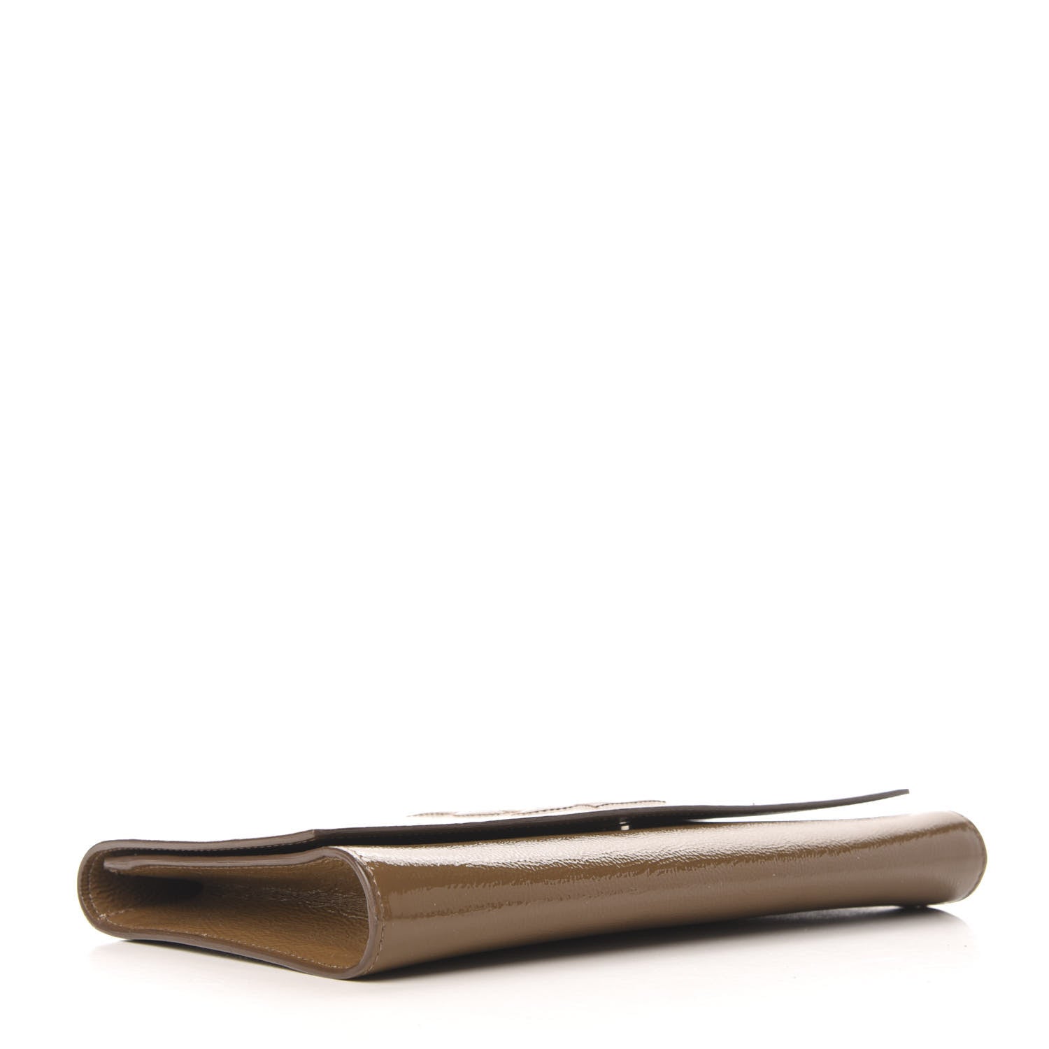 Saint Laurent Textured Patent Calfskin Large Belle De Jour Clutch Tobacco 4 of 7