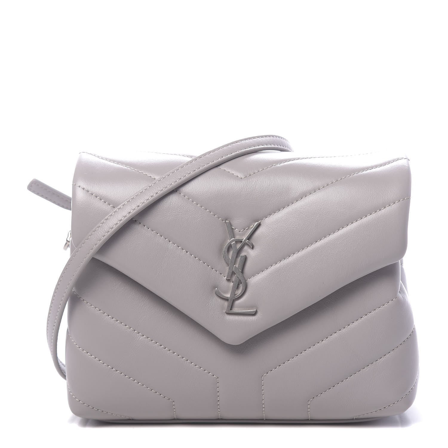 Saint Laurent Calfskin Y Quilted Monogram Toy Loulou Satchel Granite 1 of 10