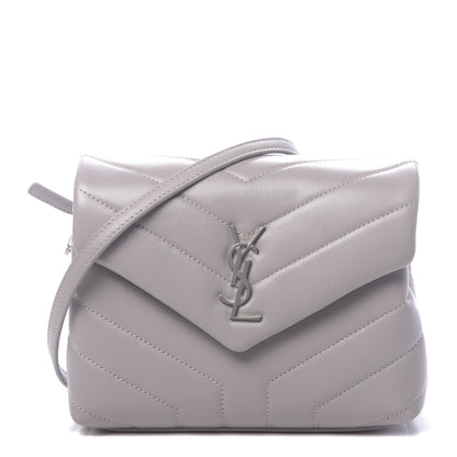 Saint Laurent Calfskin Y Quilted Monogram Toy Loulou Satchel Granite 1 of 10
