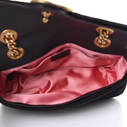 Gucci Velvet Matelasse Mini GG Marmont Shoulder Bag Black 5 of 7