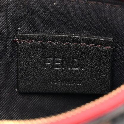 Fendi Vitello Cruise F is Fendi Bi-Color FF 1974 Embossed Key Case Pouch Maya Black Fragola 6 of 11