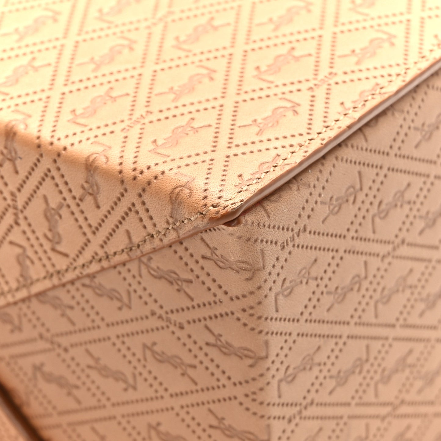 Calfskin Monogram Take Away Box Dusty Vintage Brown Gold