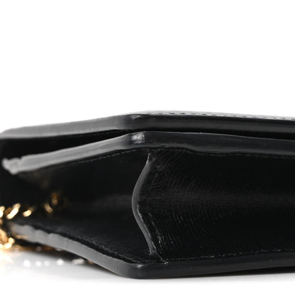 Gucci Textured Calfskin Script Logo Wallet On Chain Black 7 of 9