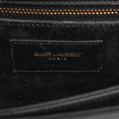 Saint Laurent Smooth Calfskin Medium Classic Monogram Universite Bag Black 9 of 11