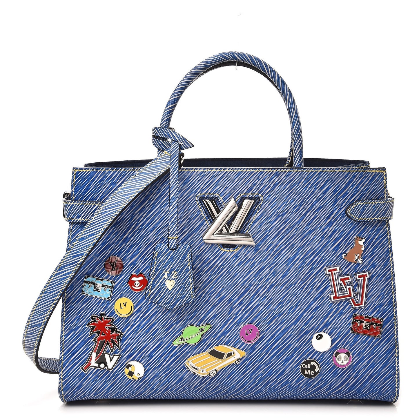 Epi Pins Twist Tote Denim Light