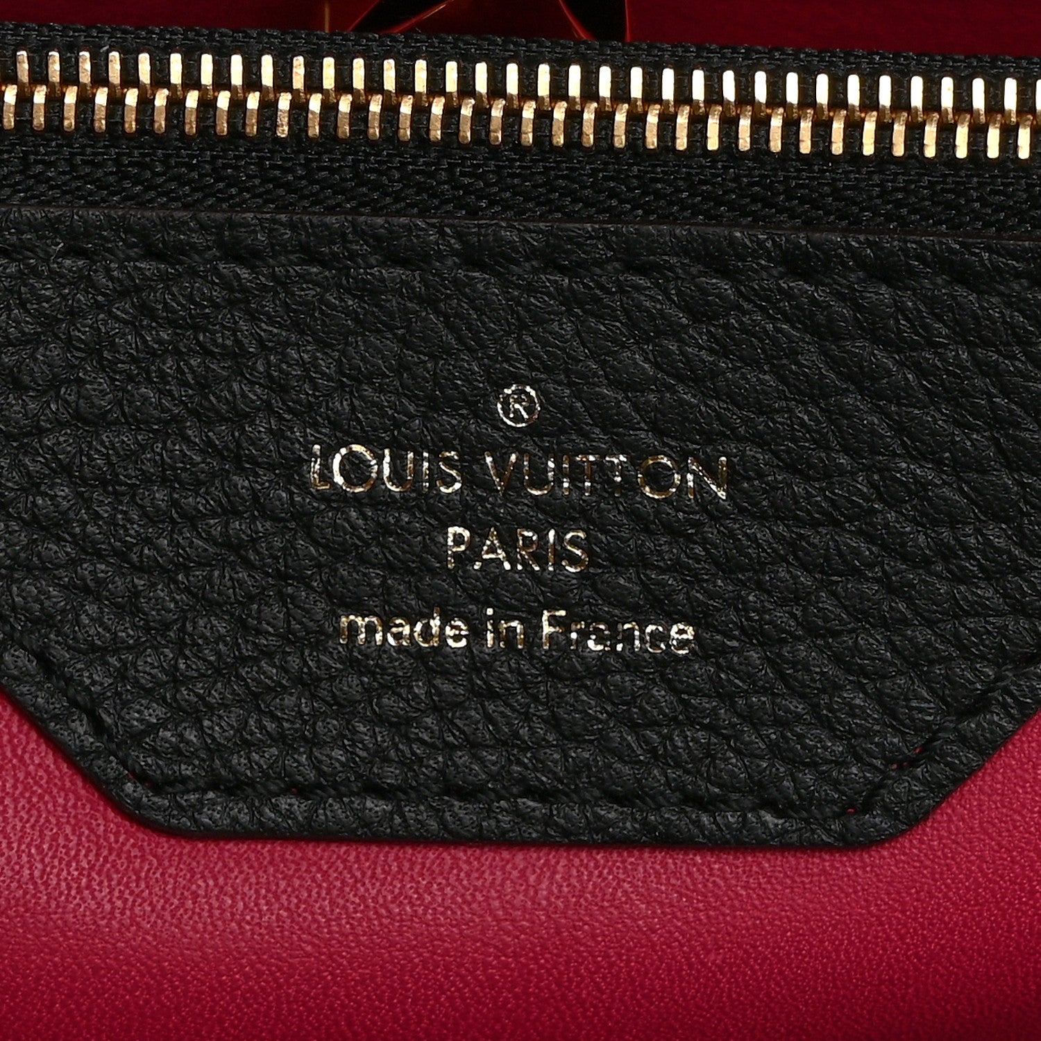Louis Vuitton Taurillon Capucines MM Black Fuchsia 6 of 10