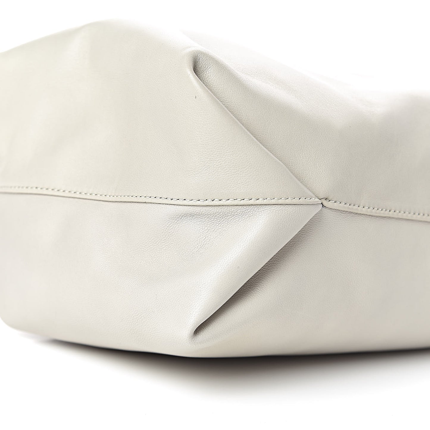 Lambskin Small Teddy Bucket Bag White