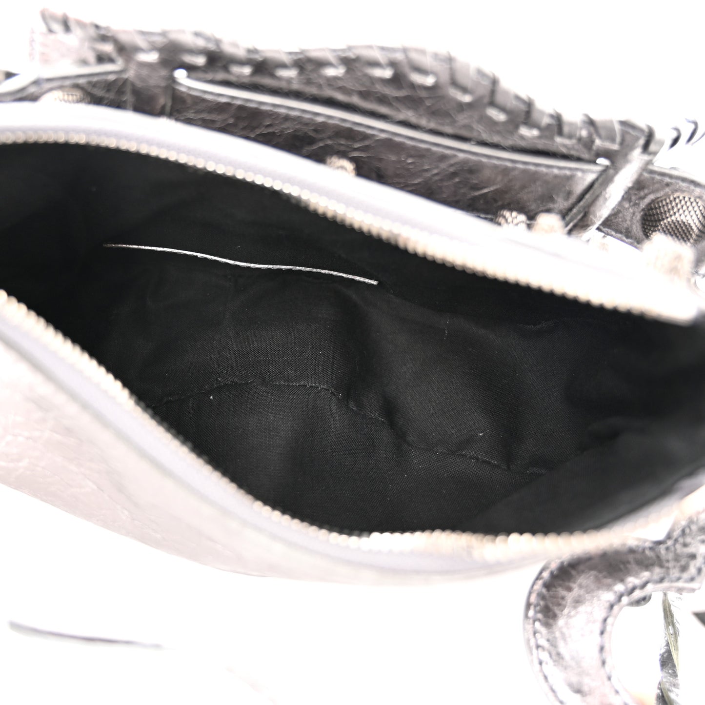 Metallic Agneau Arena Le Cagole Shoulder Bag XS Silver