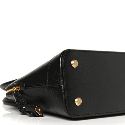 Balenciaga Grained Calfskin Logo S Ville Top Handle Bag Black White 5 of 10
