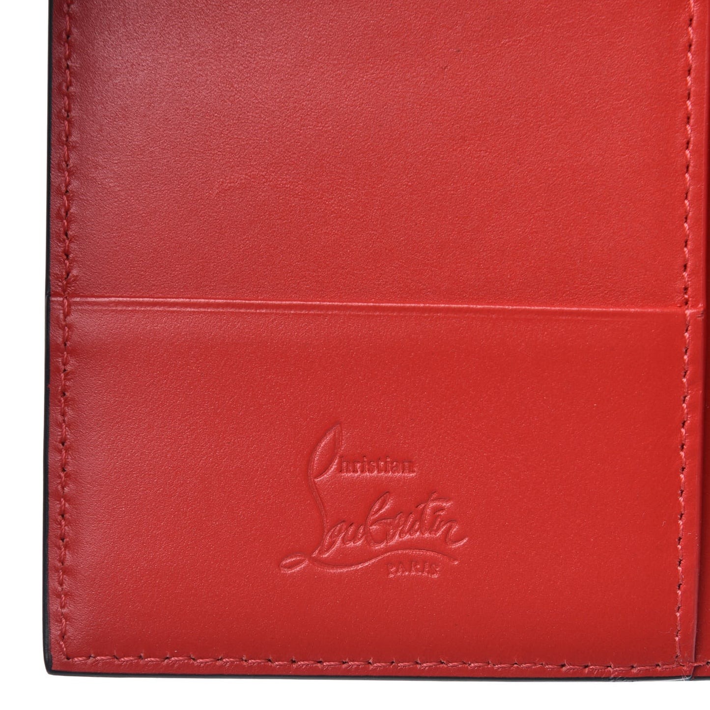 CHRSTIAN LOUBOUTIN Patent Calfskin Loubipass Trash-Print Passport Holder Multi