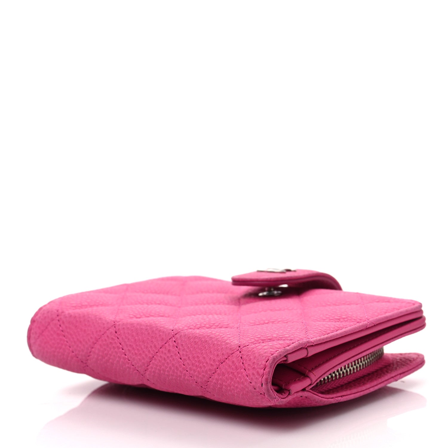 Chanel Caviar Quilted CC French Wallet Hot Pink 7 of 7