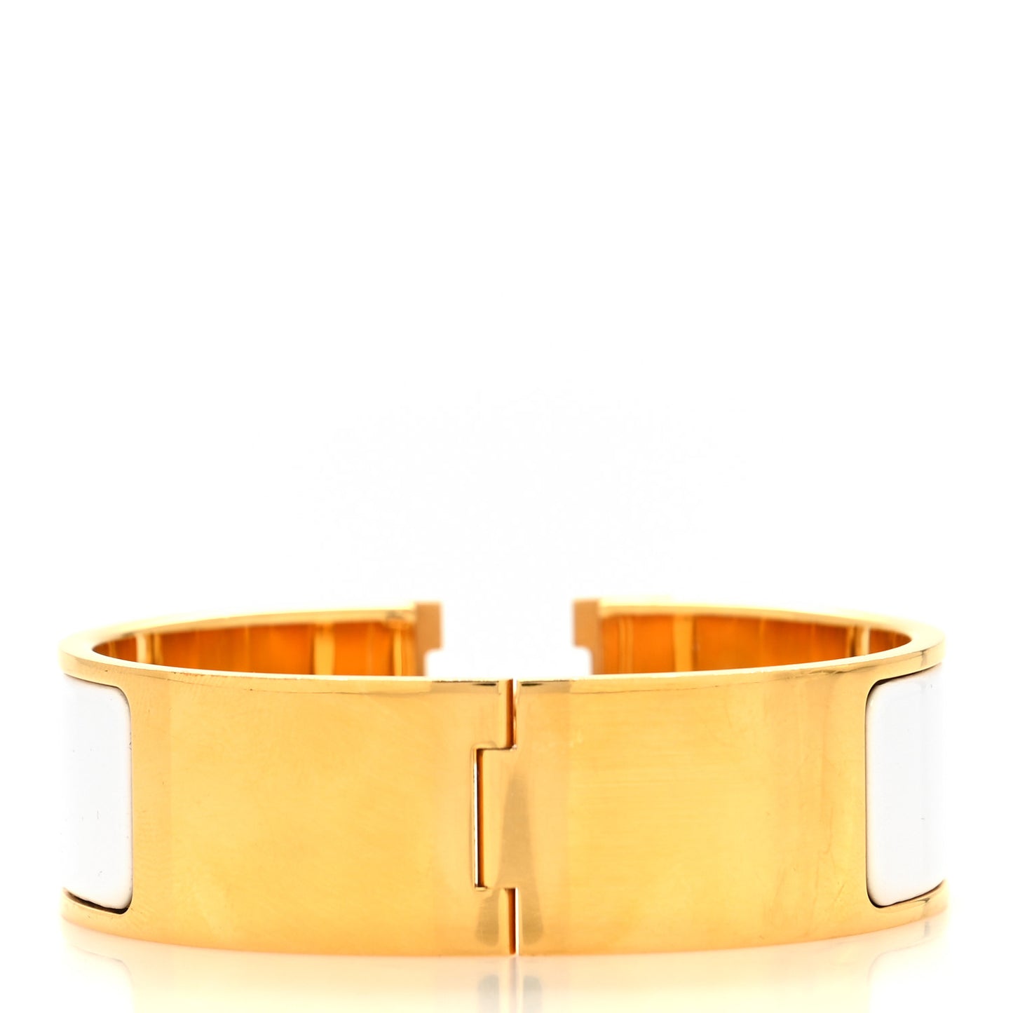 Enamel Wide Clic Clac H Bracelet GM White