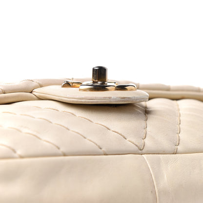 Chanel Calfskin Surpique Chevron Large Flap Beige 22 of 22