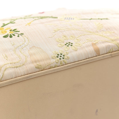 Chanel Calfskin Canvas Embroidered Flower Tote Beige 12 of 14