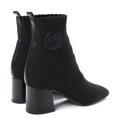 Hermes Knit Calfskin Volver Ankle Boots 38.5 Black 4 of 11