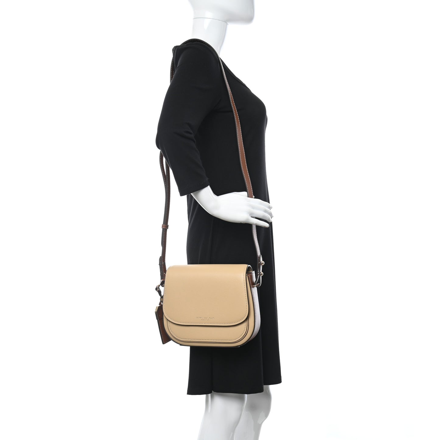 Calfskin Mini Rider Crossbody Beige Brown