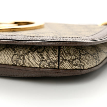 Gucci GG Supreme Monogram Textured Dollar Calfskin Blondie Chain Shoulder Flap Bag Beige Ebony New Acero 10 of 10