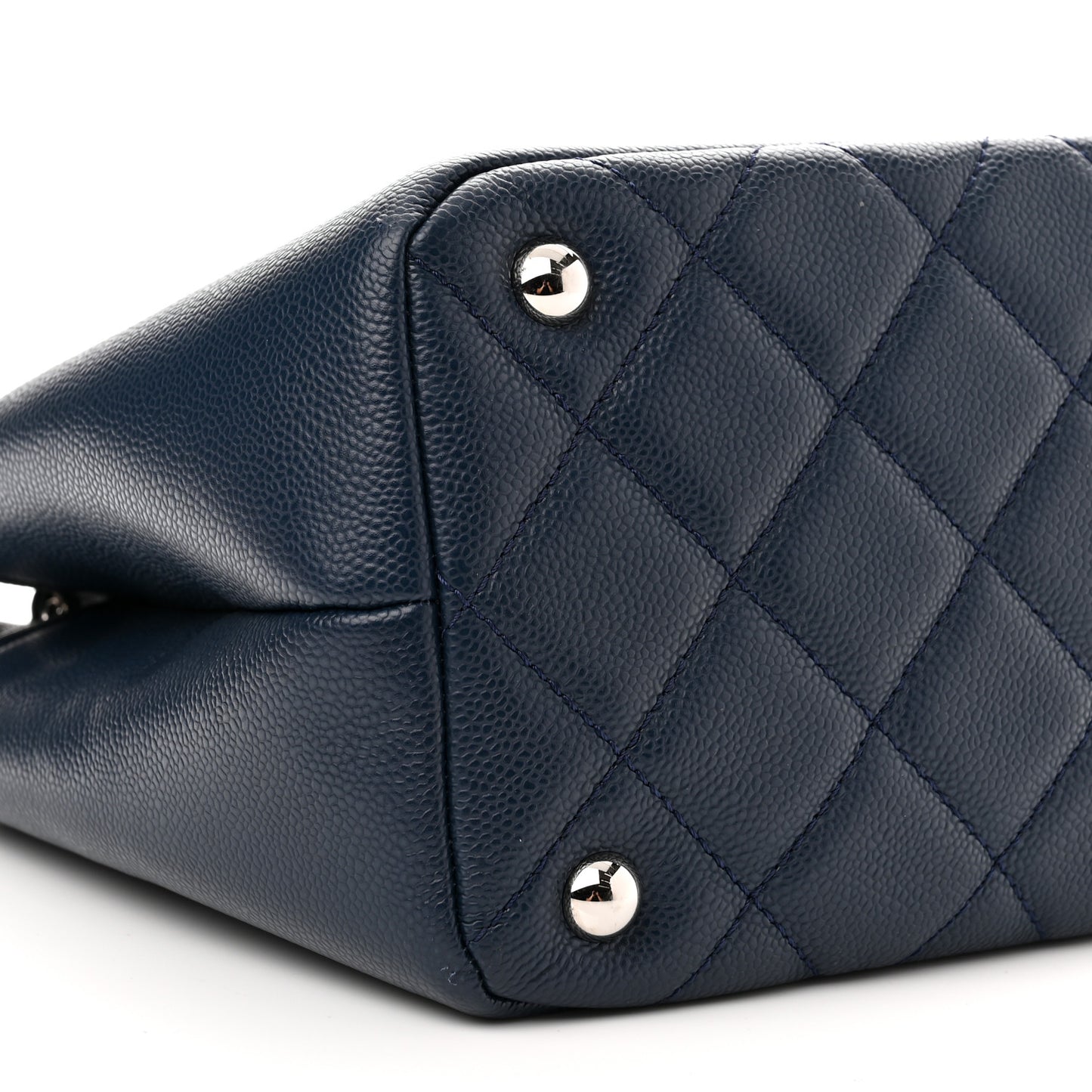 Caviar Quilted Timeless CC Soft Tote Navy Blue