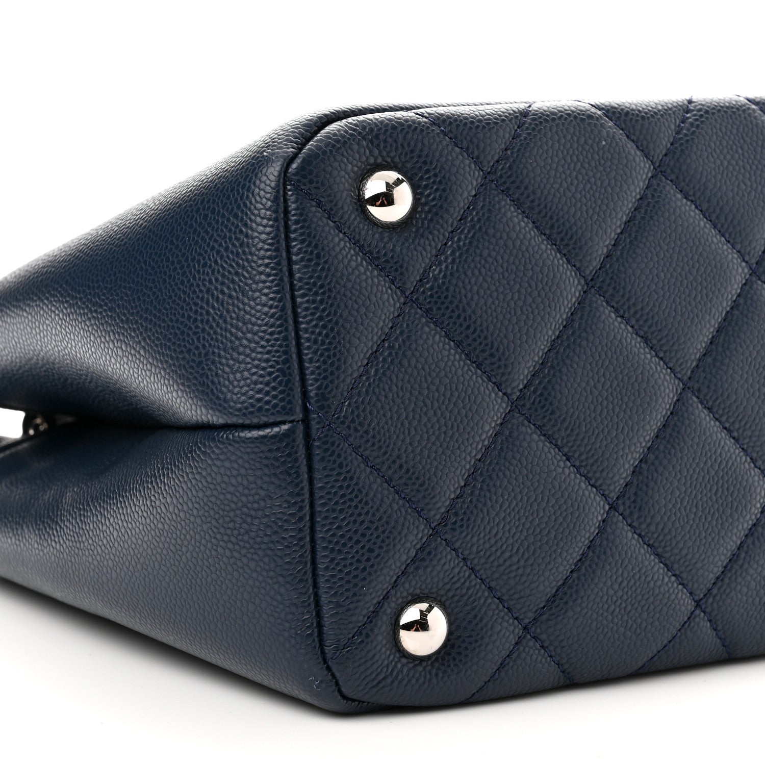 Chanel Caviar Quilted Timeless CC Soft Tote Navy Blue 9 of 10