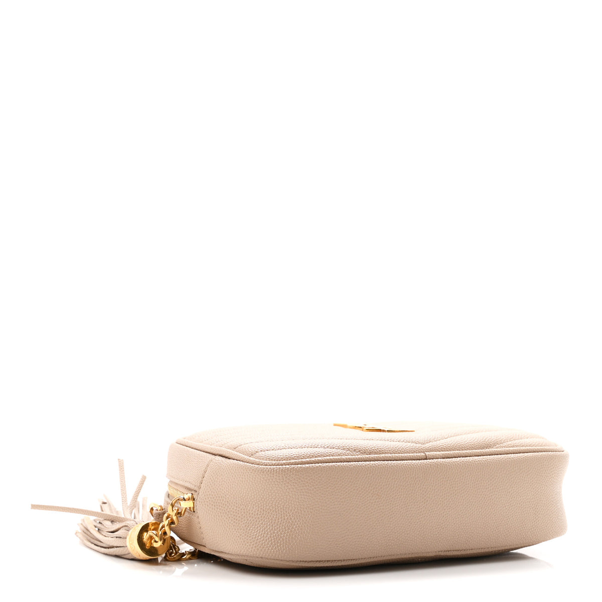 Saint Laurent Grain De Poudre Matelasse Monogram Mini Lou Camera Bag Dark Beige 4 of 11