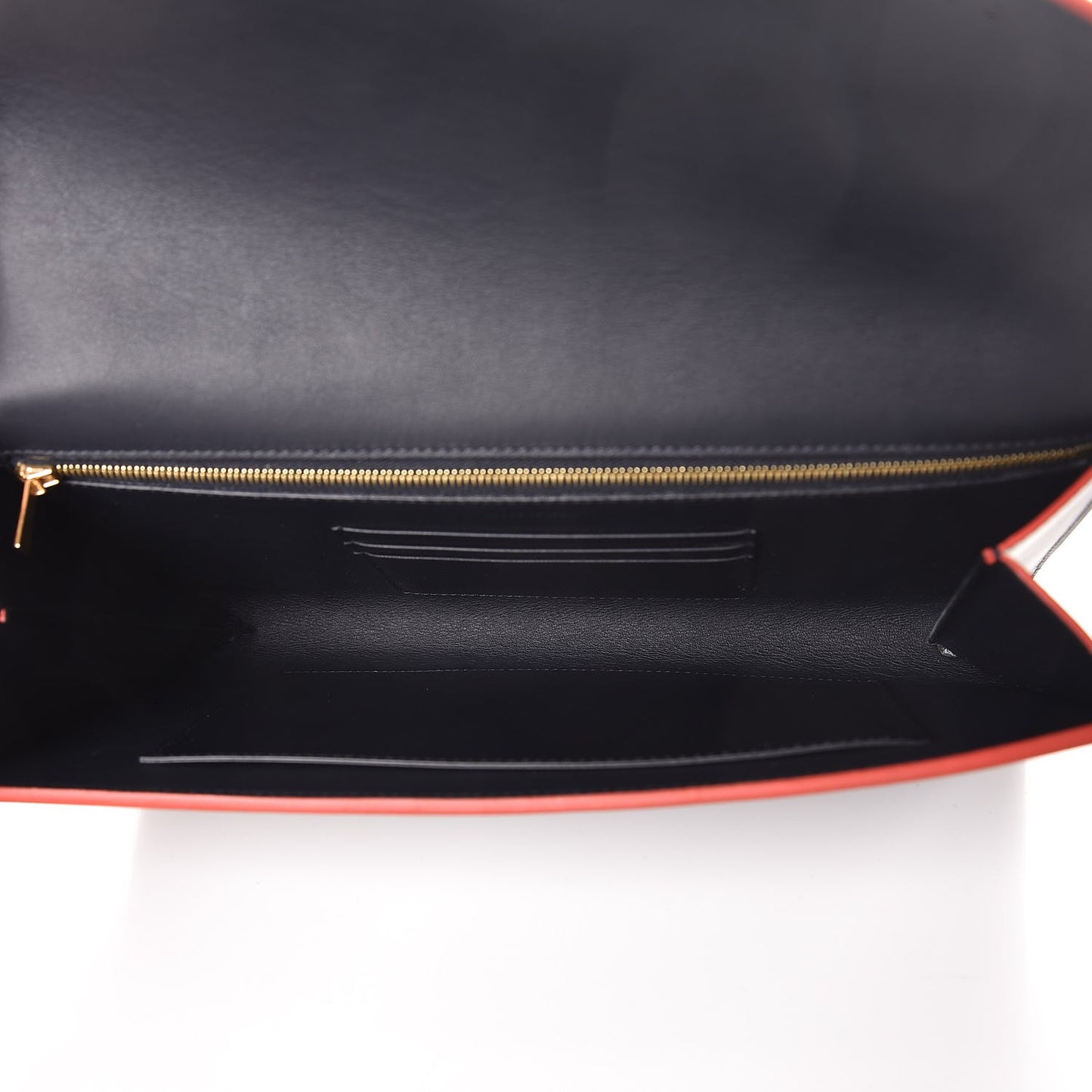 Smooth Calfskin Trotteur Clutch Navy Blue Red