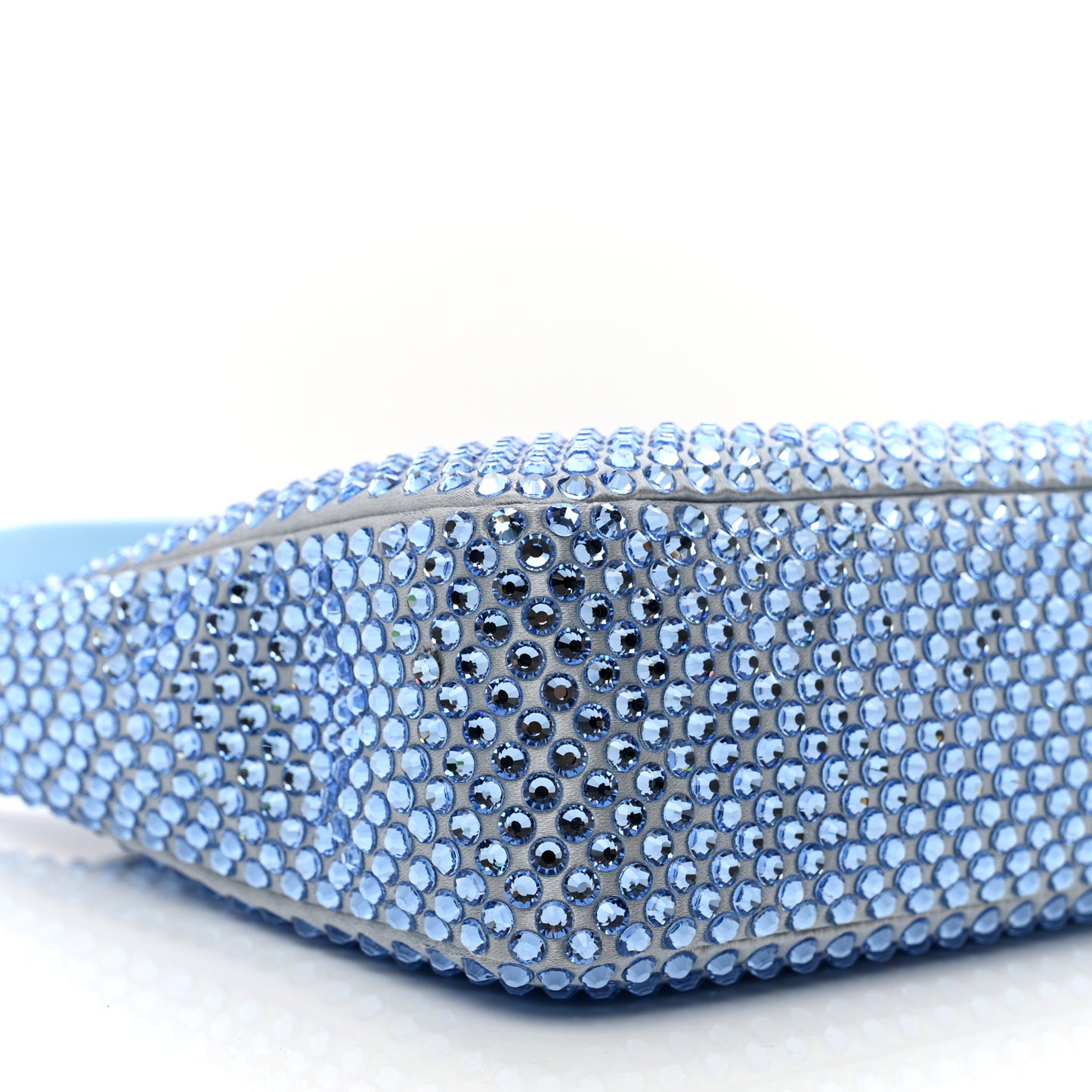 Satin Crystal Mini Re-Edition 2000 Bag Celeste