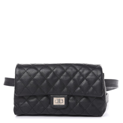 Chanel Grained Calfskin Quilted 2.55 Reissue Flap Belt Bag Clutch Black 1 of 17