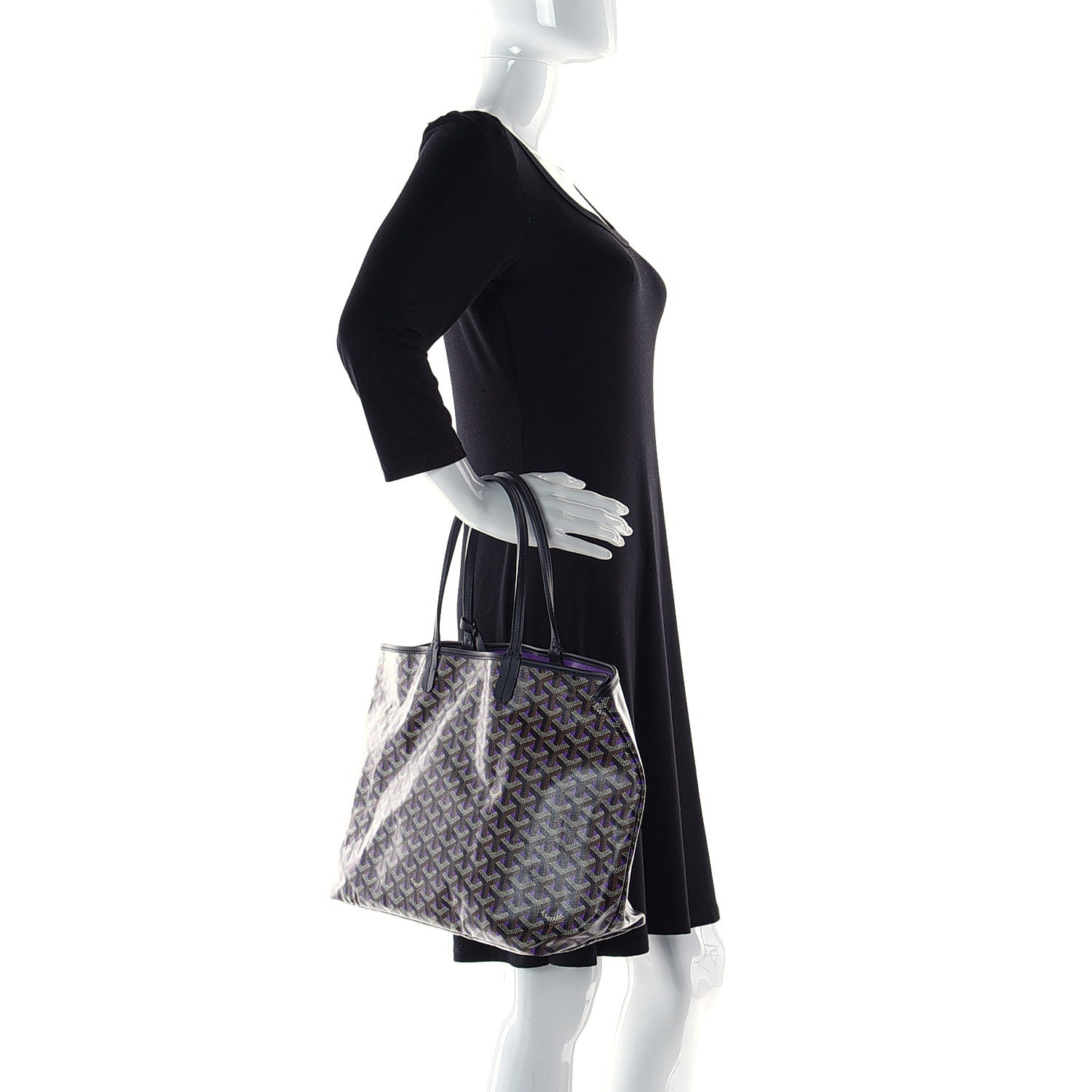 Goyard Goyardine Saint Louis Claire Voie PM Black Violet 2 of 10