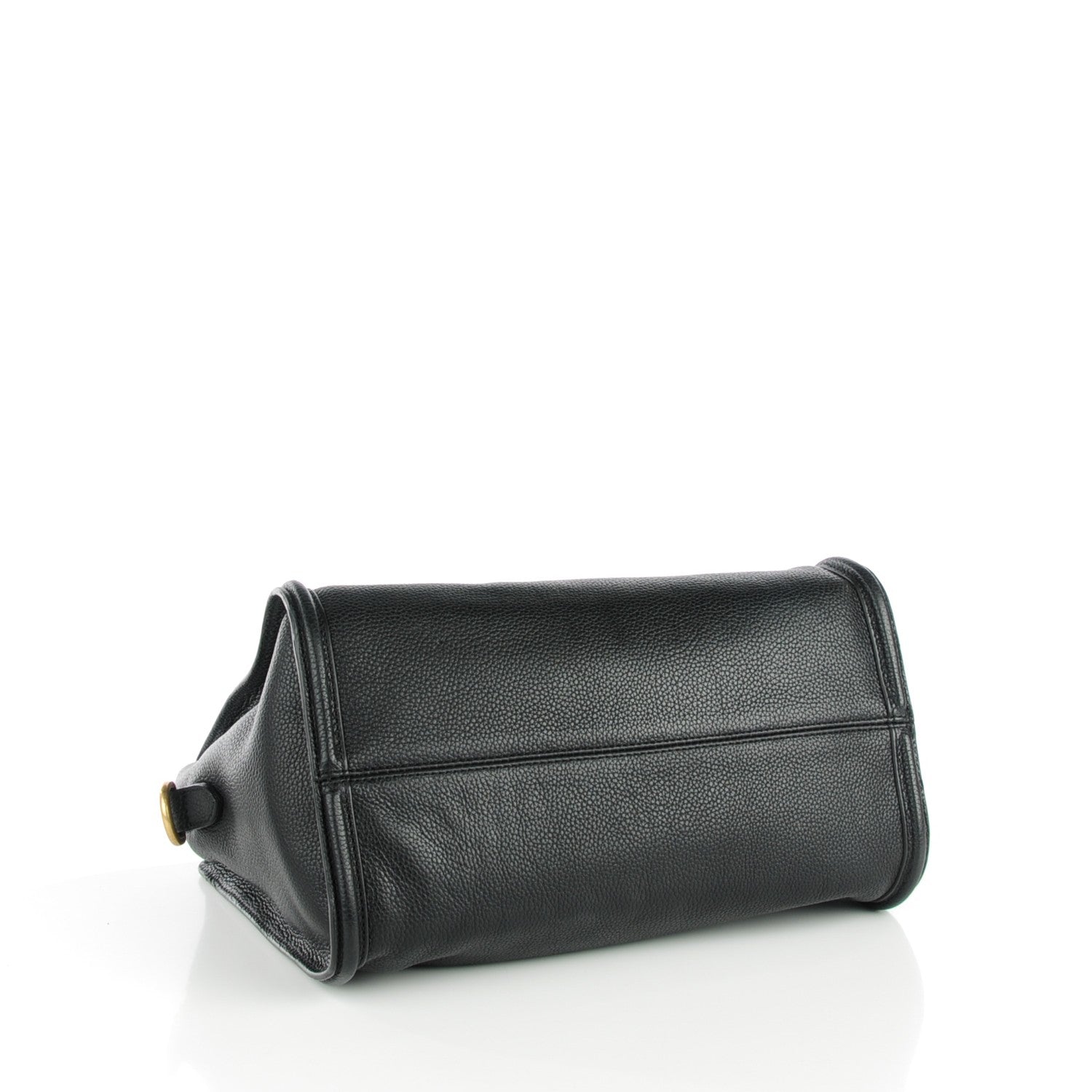 Alexander McQueen Pebbled Calfskin Medium Skull Padlock Zip Around Tote Black 6 of 8