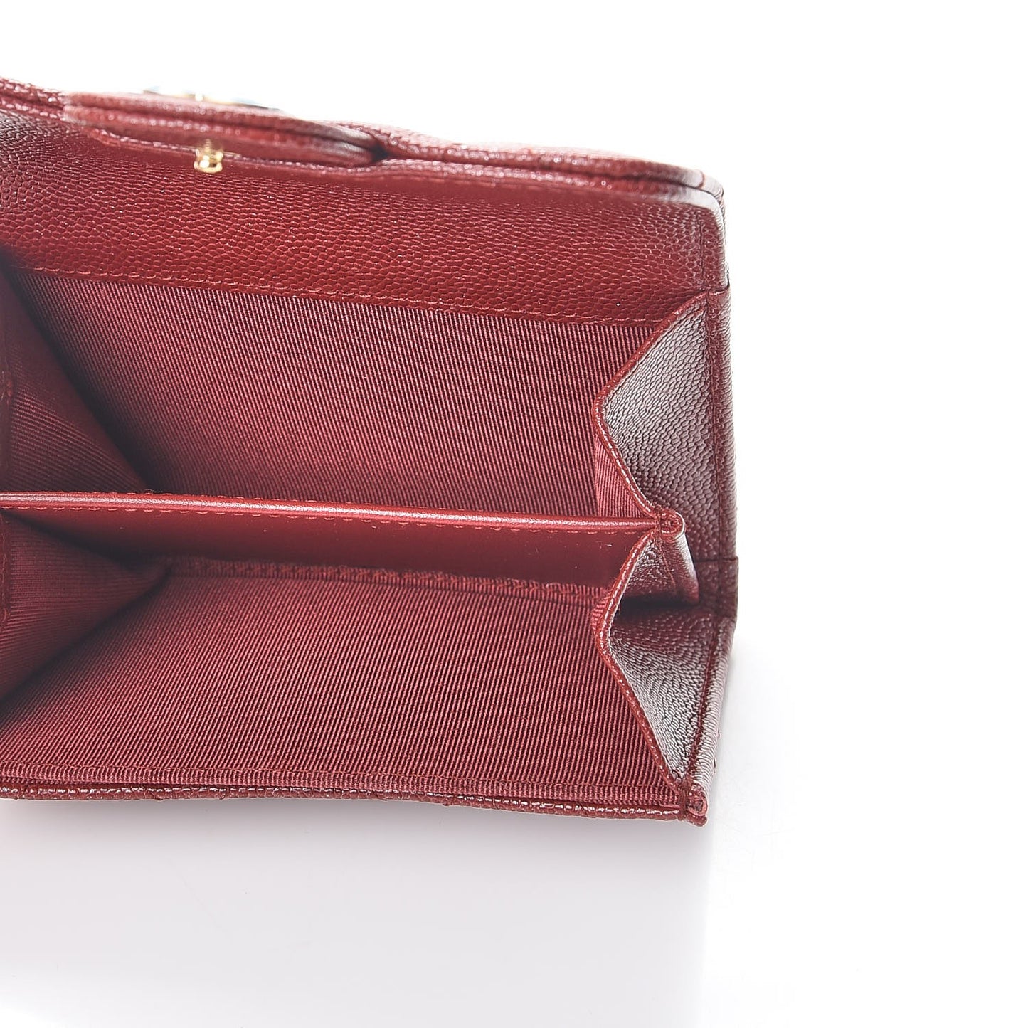 Iridescent Caviar Quilted Card Holder Burgundy