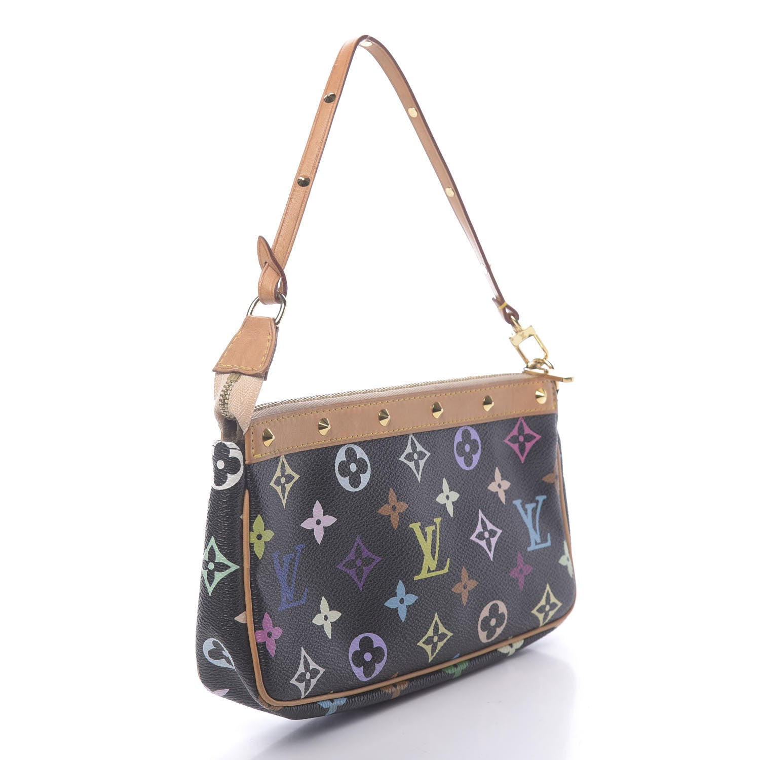 Louis Vuitton Monogram Multicolor Pochette Accessories Black 3 of 10