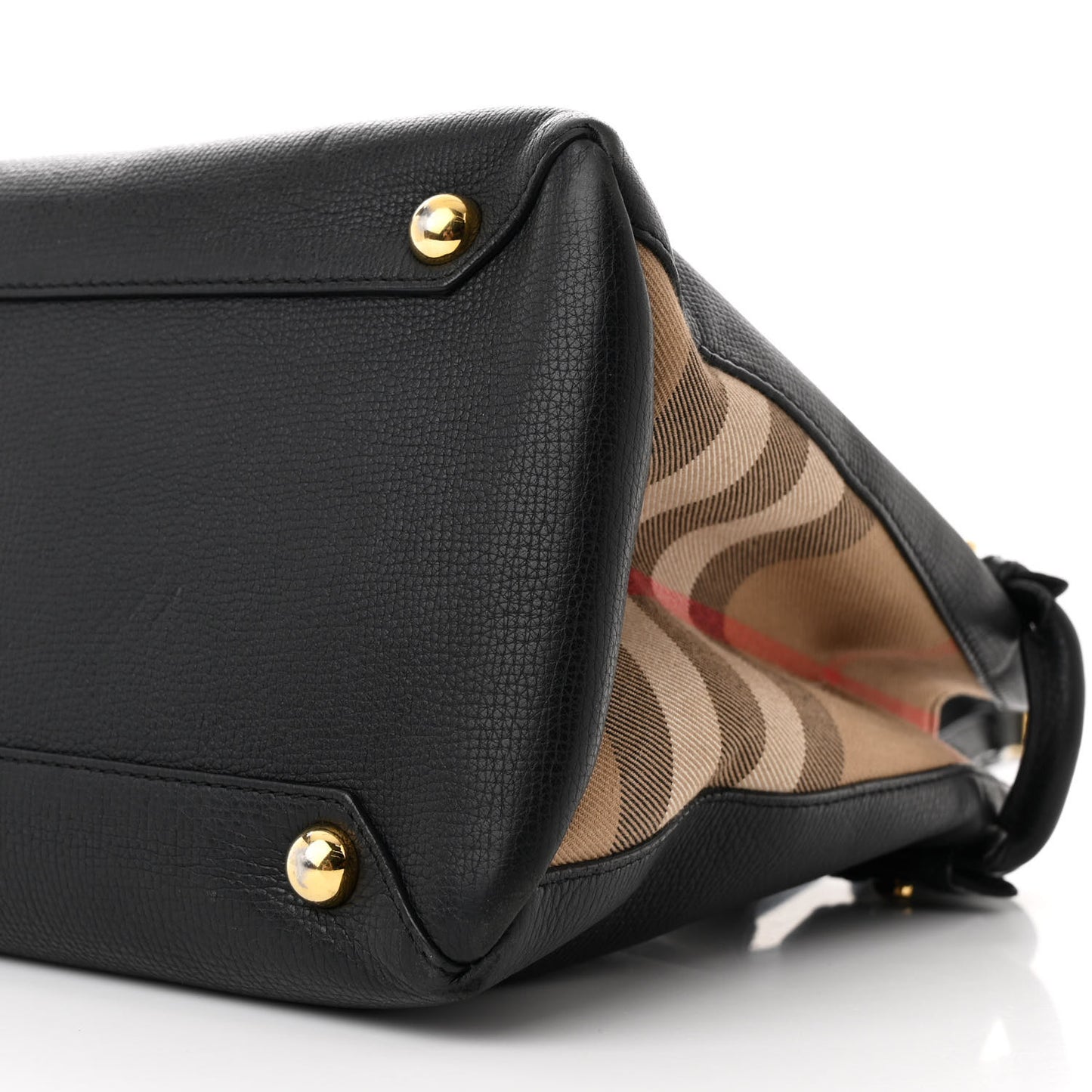 Derby Calfskin House Check Medium Banner Tote Black