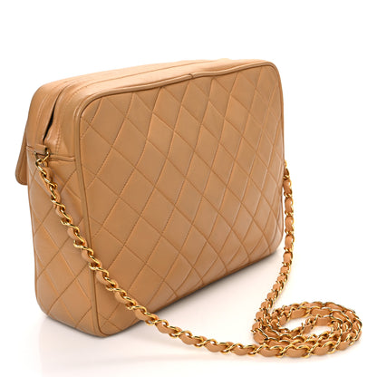 Chanel Lambskin Quilted Flap Camera Case Beige Clair 3 of 12
