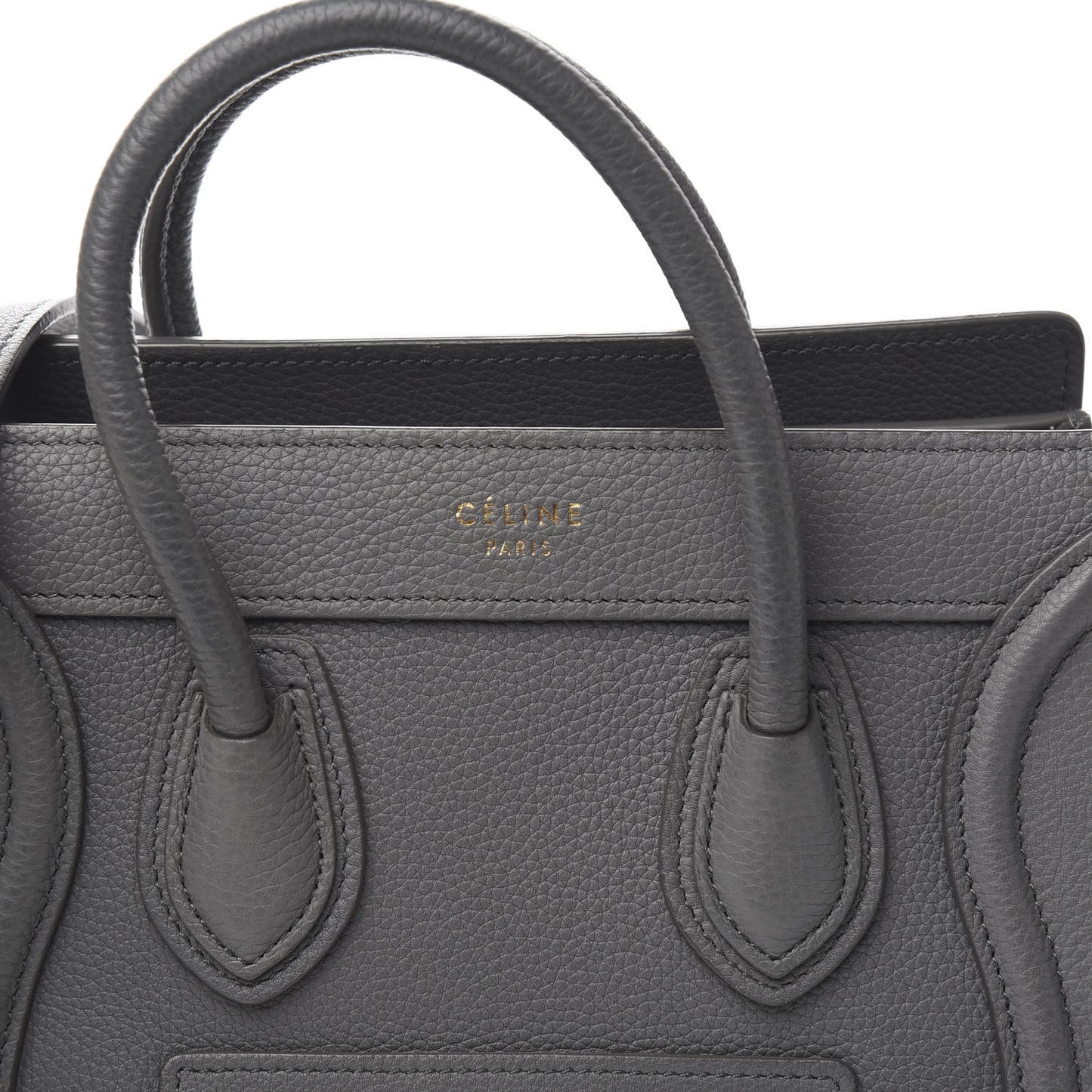 Drummed Calfskin Nano Luggage Kohl