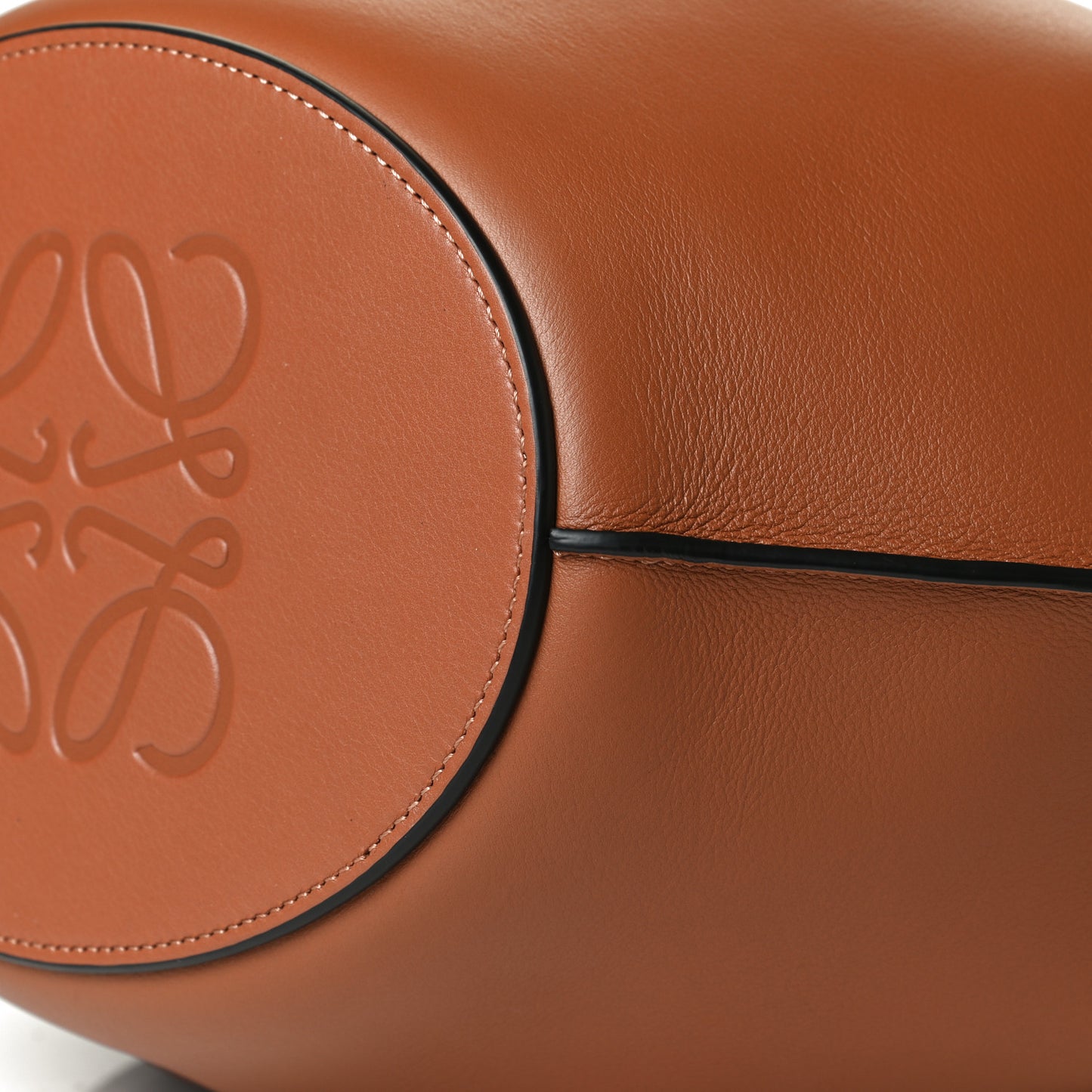 Calfskin Perforated Small Shell Tote Tan