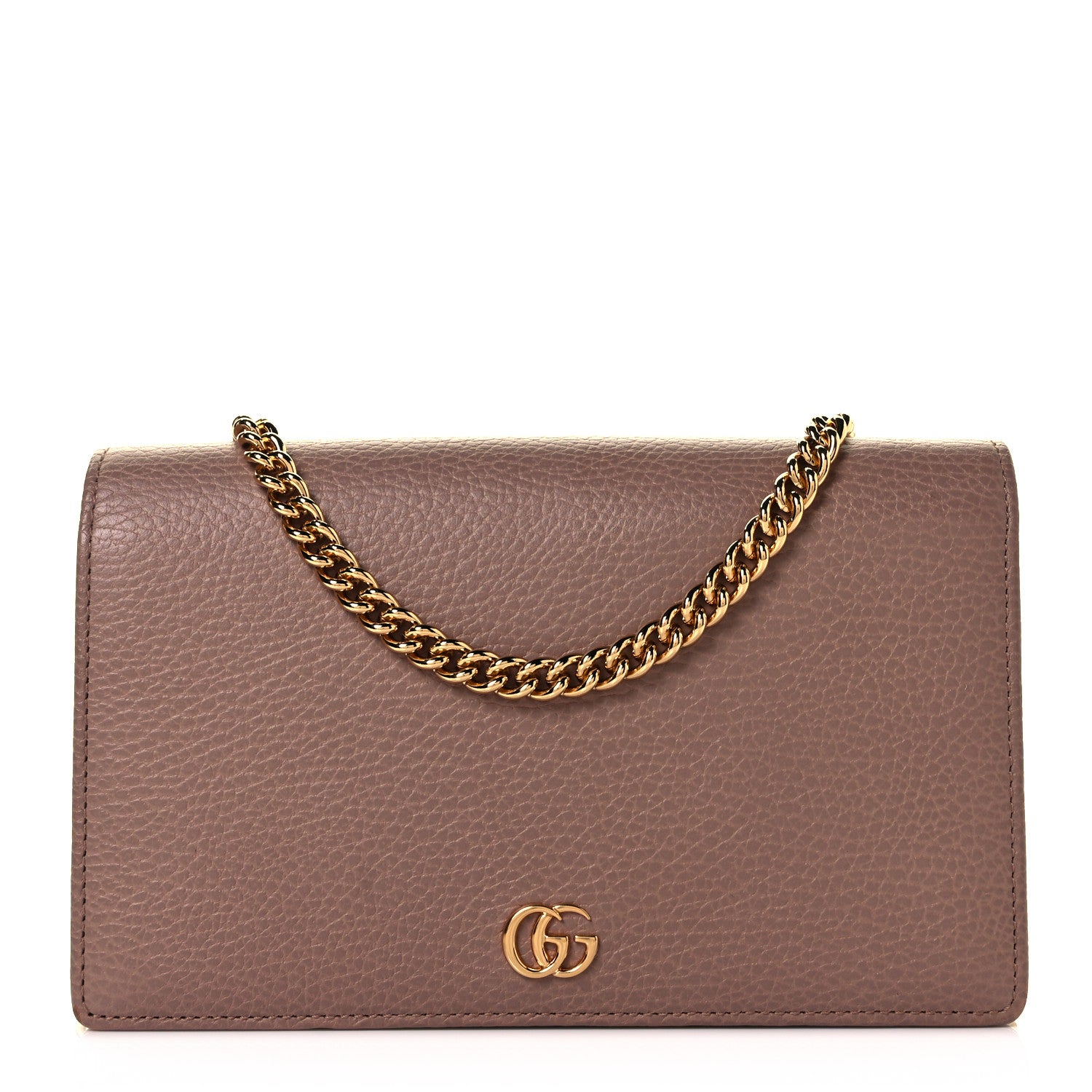 Gucci Calfskin Mini GG Marmont Chain Wallet Porcelain Rose 2 of 28