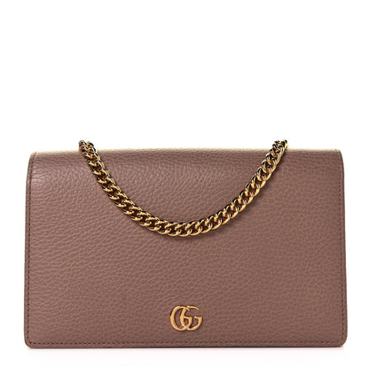 Gucci Calfskin Mini GG Marmont Chain Wallet Porcelain Rose 2 of 28