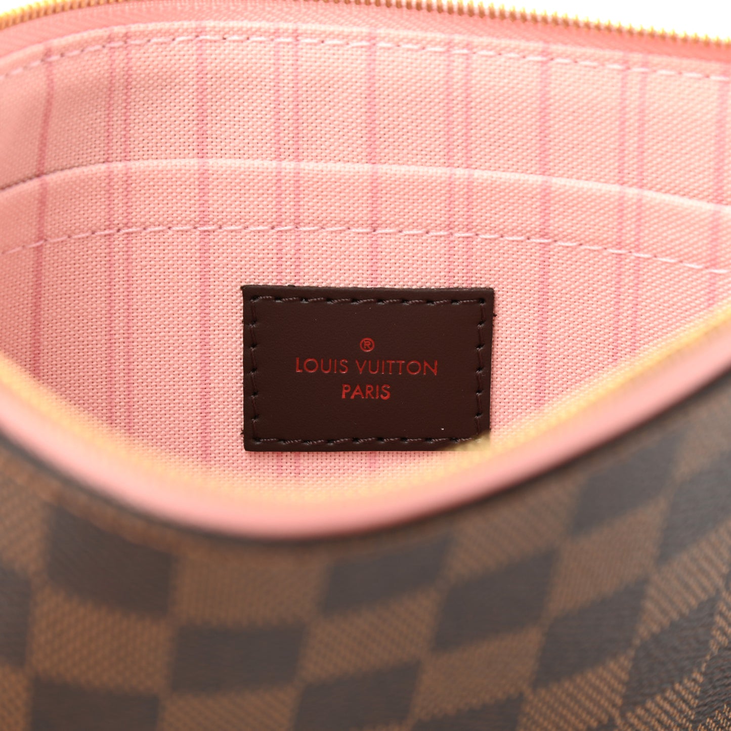 Damier Ebene Neverfull MM GM Pochette Rose Ballerine