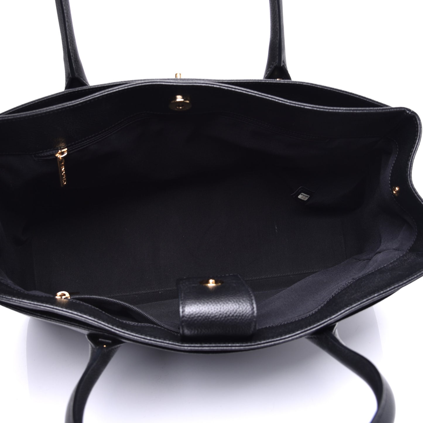 Calfskin Cerf Executive Shopper Tote Black