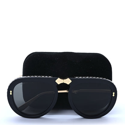 Gucci Acetate Crystal Foldable Aviator Sunglasses GG0307S Black 9 of 9