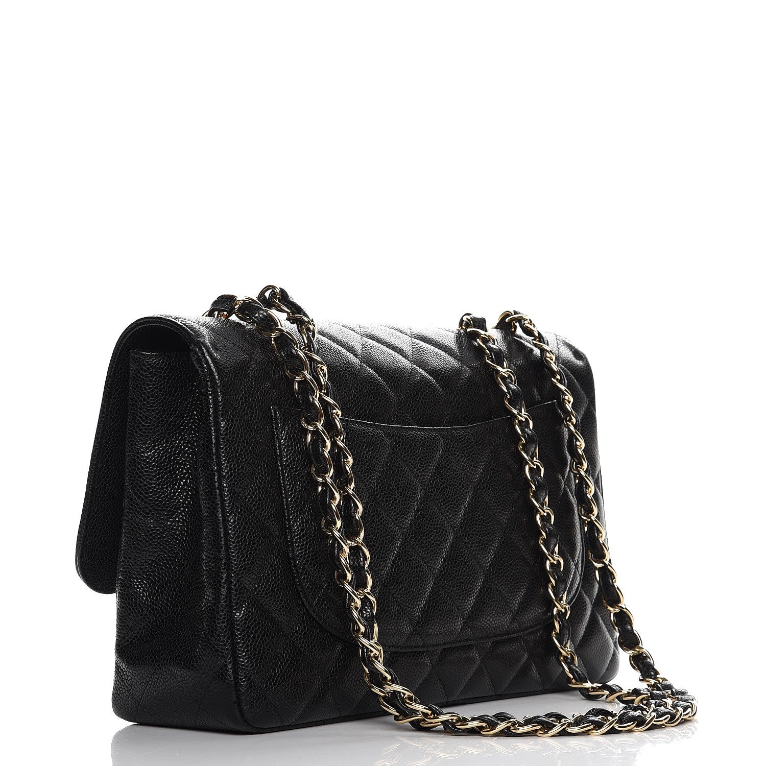 Chanel Caviar Quilted Jumbo Single Flap Black 3 of 9