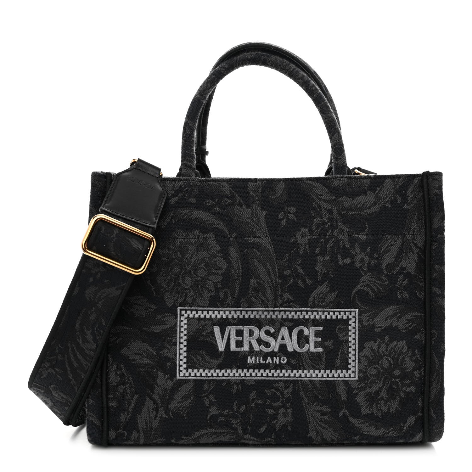 Versace Jacquard Barocco Small Athena Tote Black 1 of 9