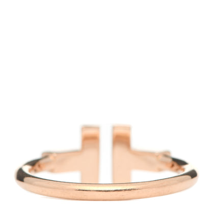 Tiffany 18K Rose Gold Diamond Mother of Pearl T Wire Ring 57 8 3 of 5